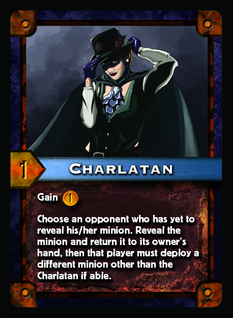 The "Charlatan" minion, a card with a trickster effect.